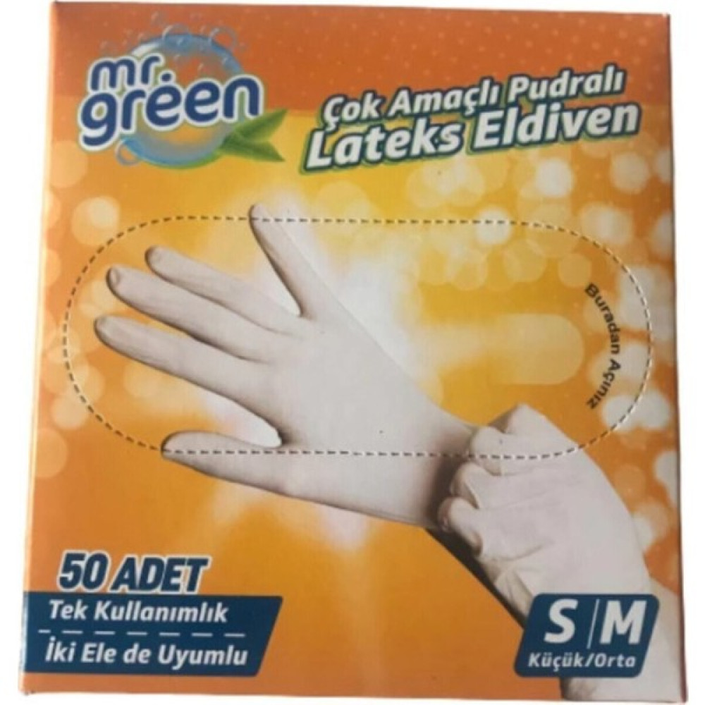 Mr Green Pudralı Lateks Eldiven 50 'li Temizlik Malzemeleri Fiyatı