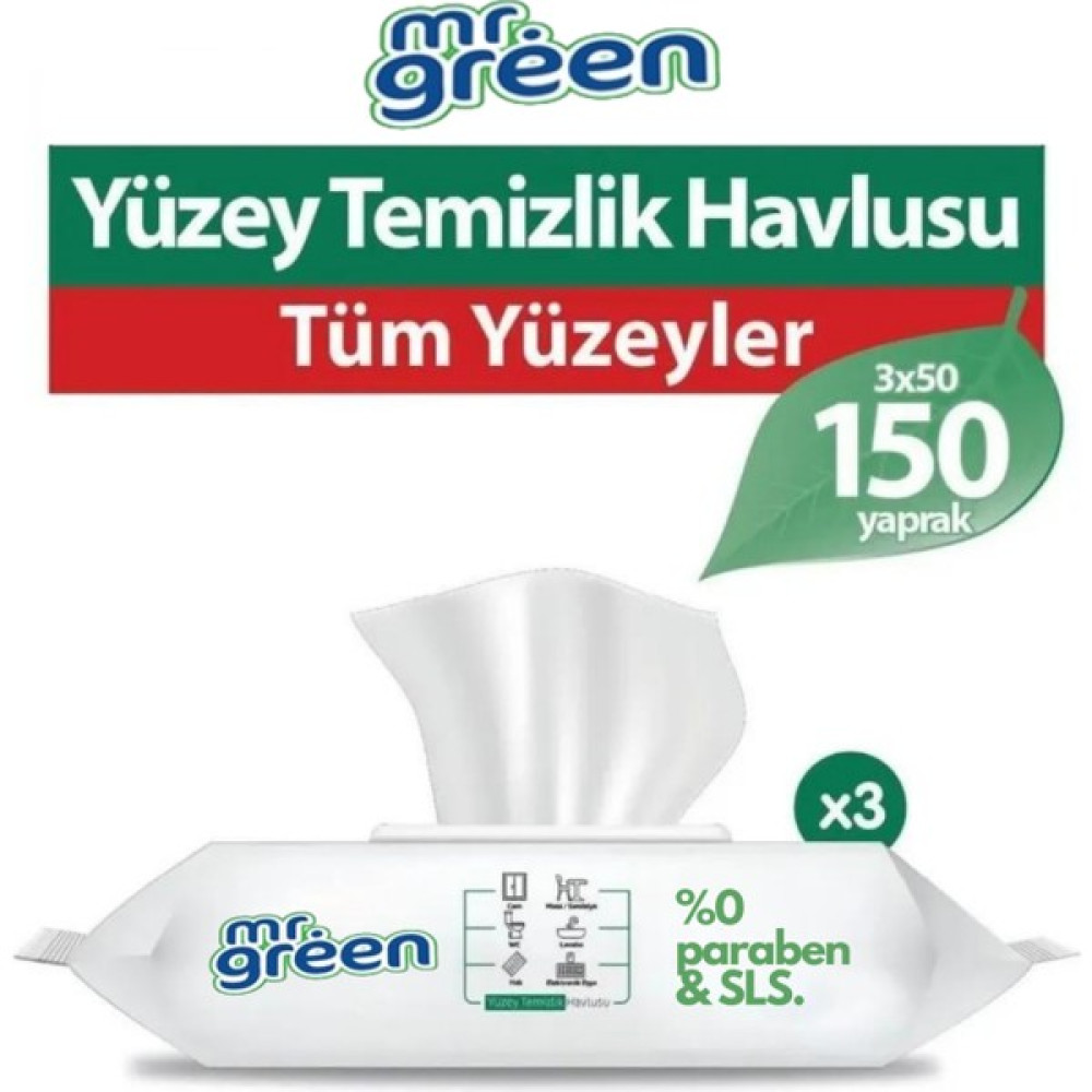Mr. Green Yüzey Temizlik Havlusu 3X50 (150 Yaprak) Oto Boyaları Fiyatı