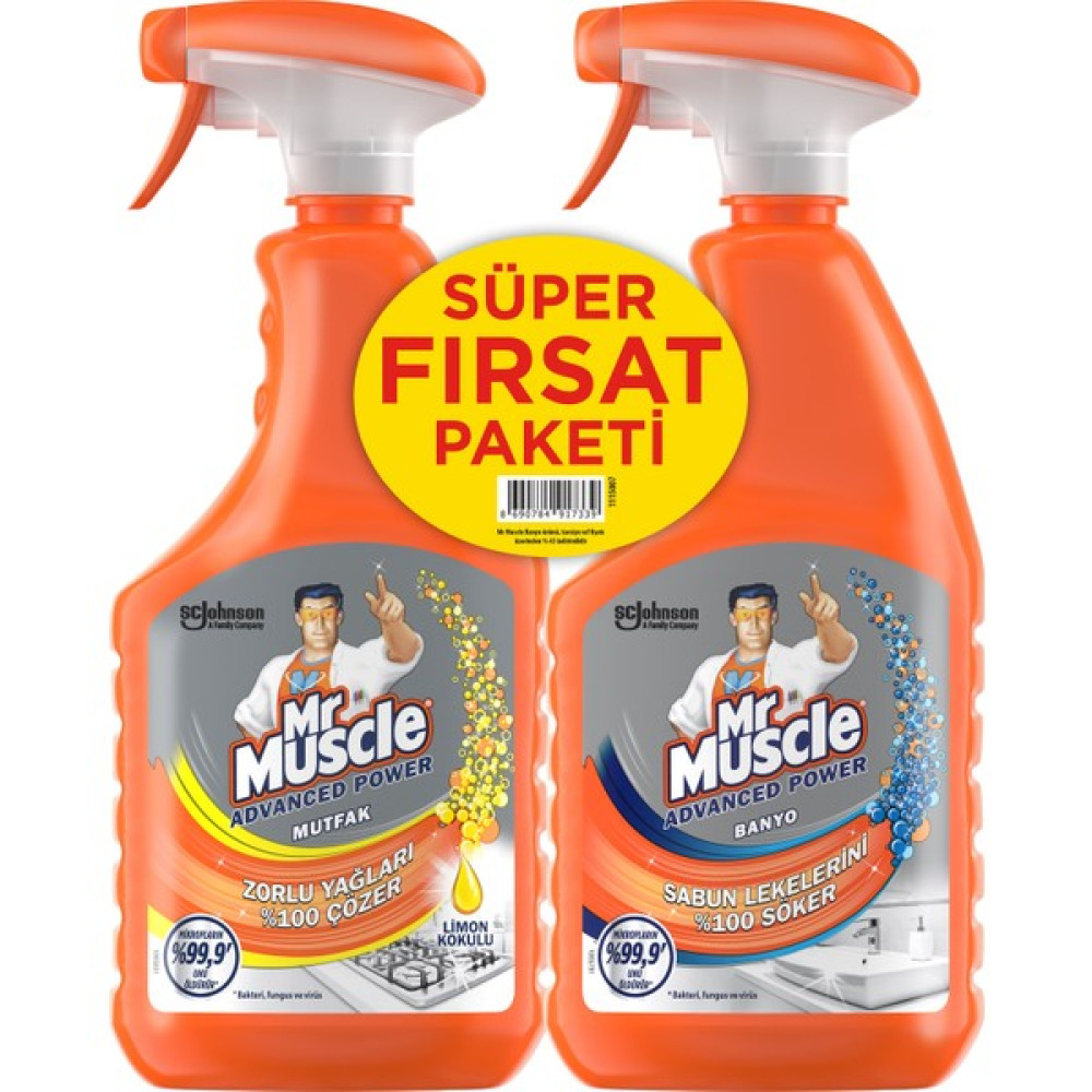 Mr Muscle Mutfak 750 ml + Mr Muscle Banyo 750 ml - 1,5 lt Temizlik Malzemeleri Fiyatı