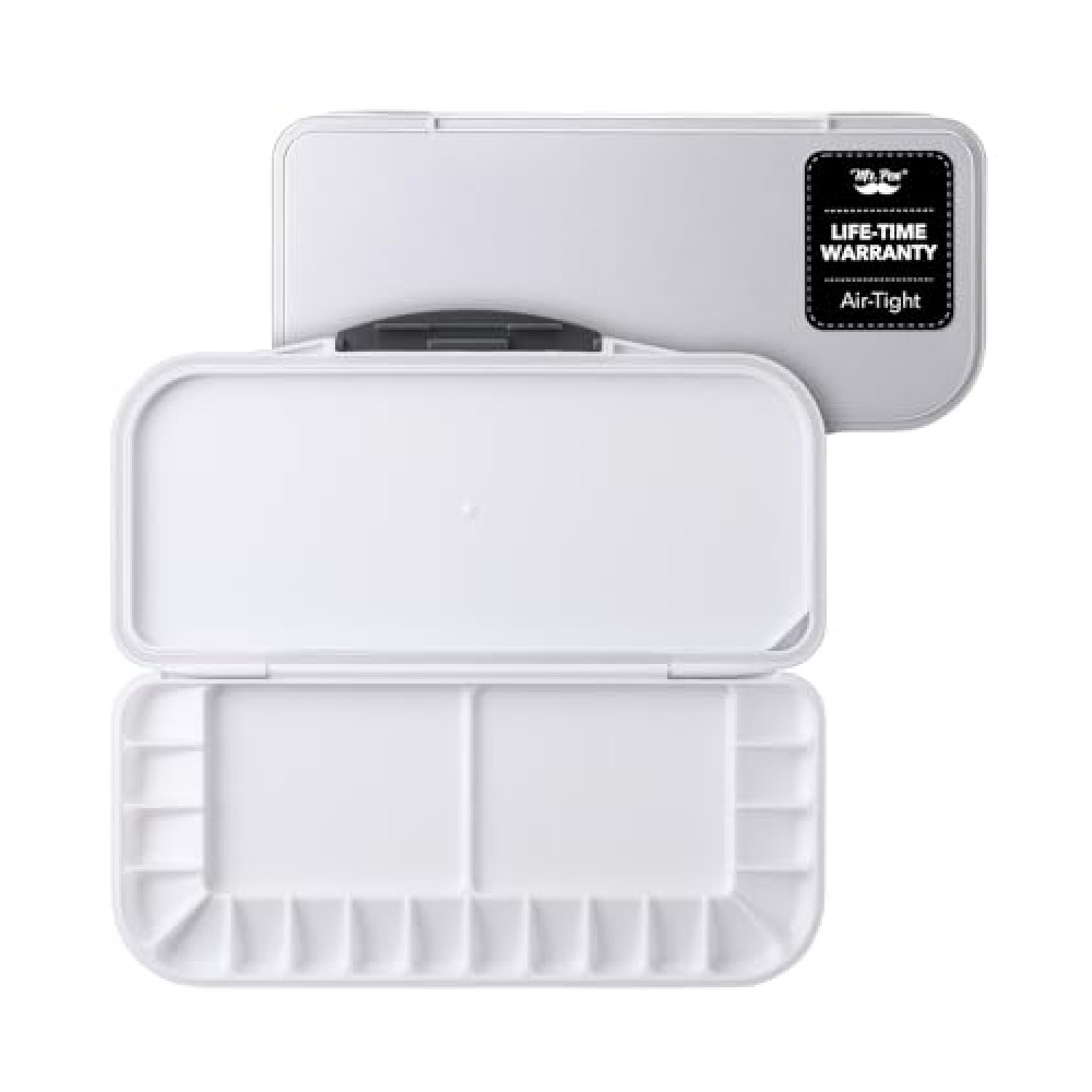 Mr. Pen- Airtight Watercolor Palette with Lid, 1 Pack, 18 Wells and 2 Mixing Areas, Watercolor Palette, Paint Pallet with Lid, Empty Watercolor Palette, Paint Palette, Folding Paint Tray