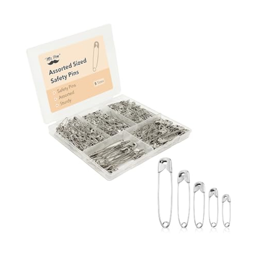 Mr. Pen Assorted Safety Pins - 300 Pack, Silver, Small & Large Sizes, Bulk for Clothes Sewing Machine Accessories Fiyatı