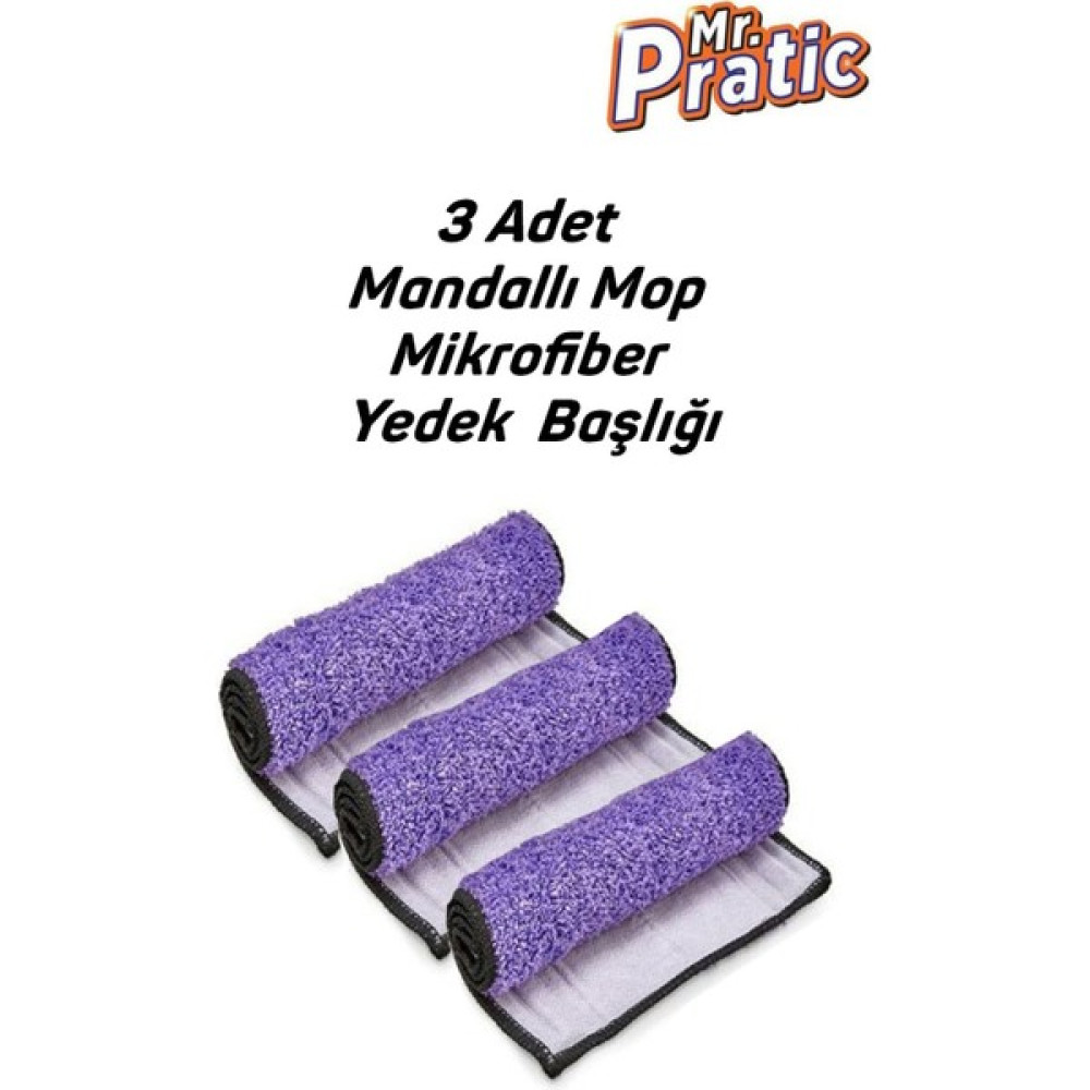 Mr Pratic 3 Adet Mandallı Moplara Uyumlu Yedek Mikrofiber Bez Temizlik Malzemeleri Fiyatı