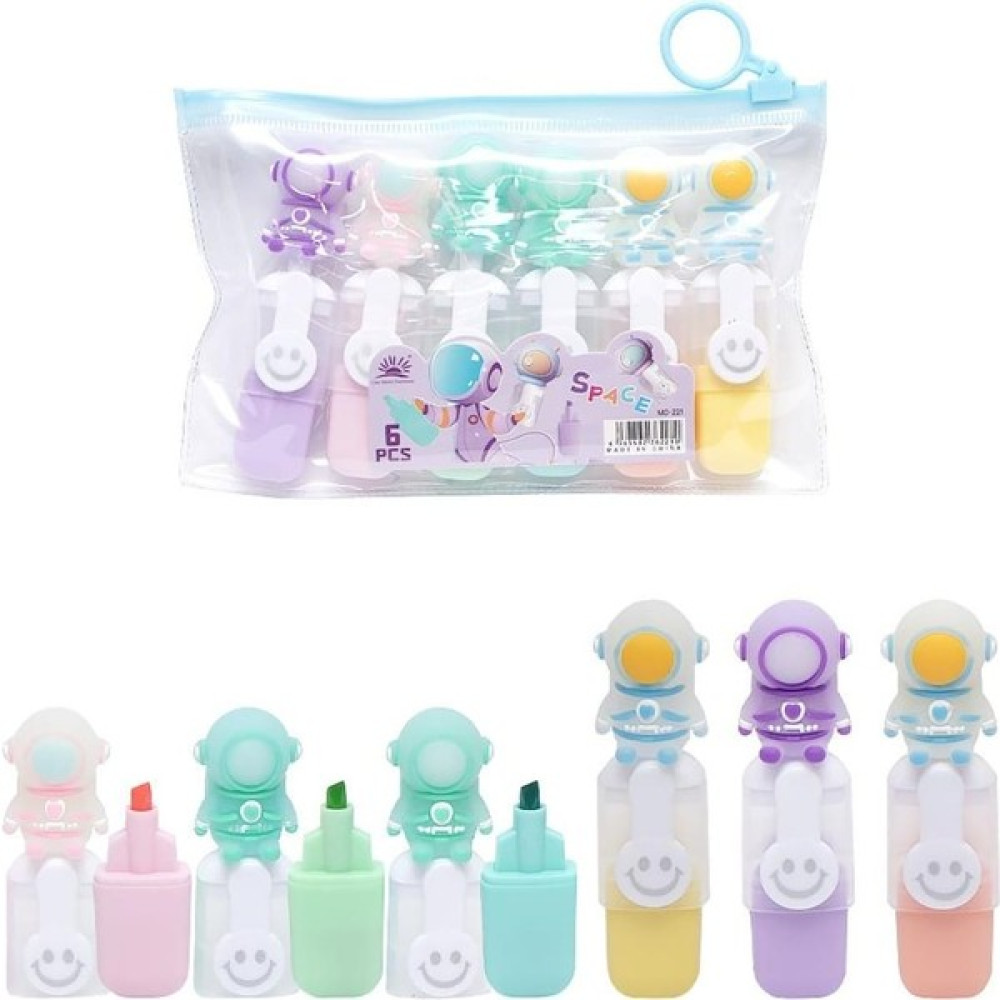 MR Shopping Mr 6 Adet Mini Çocuk Fosforlu Kalem, Astronot Markör Seti, Kalem, Fosforlu Kalem, Küçük Markör, Çocuklar, Yetişkinler, Okul Malzemeleri... Fosforlu Kalem Fiyatı