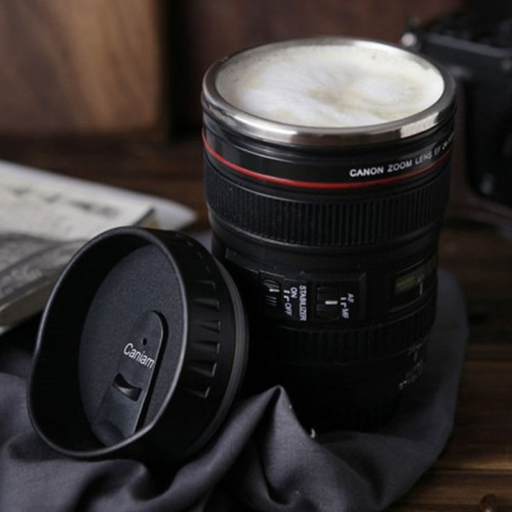 MR Shopping Mr Kamera Lens Görünümlü Objektif Paslanmaz Çelik Uzun Süre Sıcak/soğuk Muhafaza 330 ml Çelik Termos Kupa Kamp Mutfağı Fiyatı