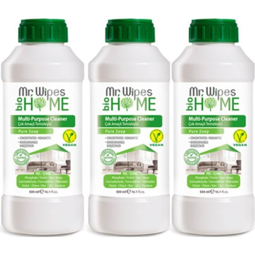 Mr. Wipes Sabun Kokulu Çok Amaçlı Temizleyici 500 ml x 3 Adet Diğer Fiyatı