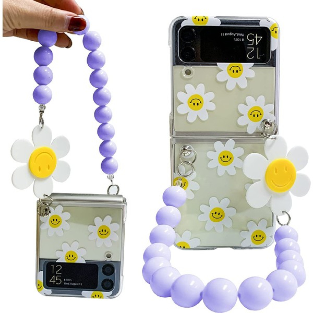 Mrayaki Samsung Galaxy Z Flip 3 5g 2021 Case İçin Ring ile Kılıf, Stand, Koruyucu Kapak (Yurt Dışından) - Mor - Beyaz Cep Telefonu Kılıfı Fiyatı