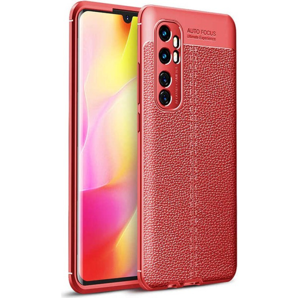MRC İletişim Xiaomi Mi Note 10 Lite Deri Görünümlü Ultra Koruyucu Silikon Kılıf - Kırmızı Cep Telefonu Kılıfı Fiyatı