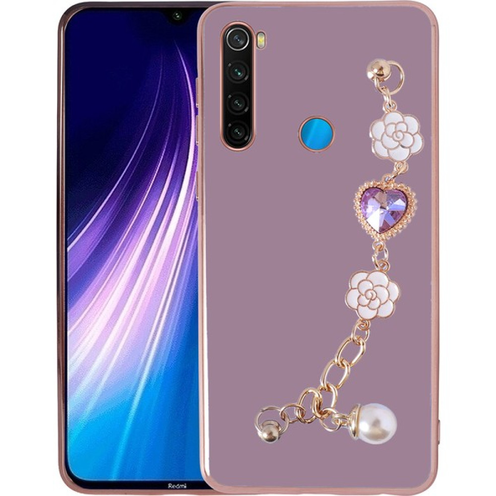 MRC İletişim Xiaomi Redmi Note 8 Kalpli Tutacak Detaylı Silikon Kılıf - Mor Cep Telefonu Kılıfı Fiyatı