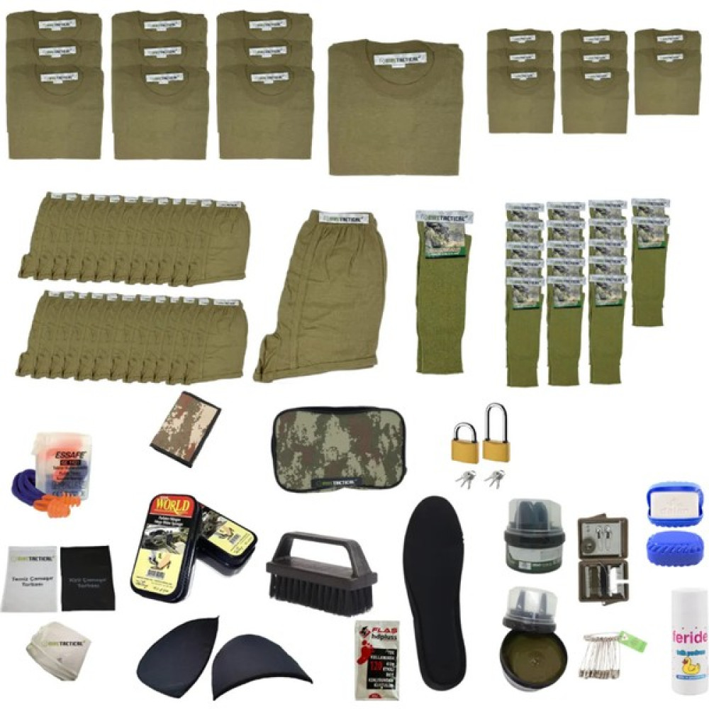 Mrc Tactical 18'lı Temel Askerlik Seti Acemi Asker - Bedelli Asker Ekonomik Malzeme Seti - L - Haki Oto Boyaları Fiyatı