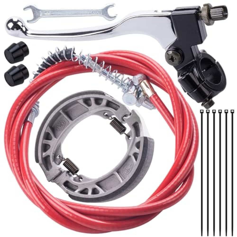 MRELC Left Brake Lever Handle Brake Cable 67 inch Drum Brake Shoe Kit fit for 196cc 200cc Motor Coleman CT200U CT200U-EX BT200X Baja Warrior Heat MB200 MB165 Massimo Mini Bike Parts