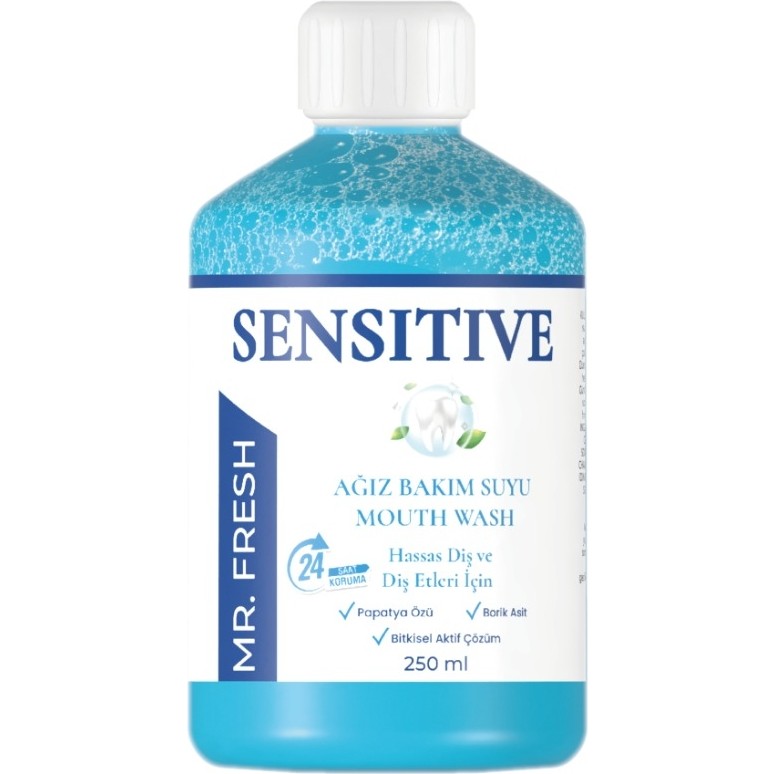 Mr.Fresh Sensıtıve Bitkisel Ağız Bakım Suyu Hassas Diş ve Diş Etleri Için Alkolsüz&flörürsüz 250ML Diğer Fiyatı