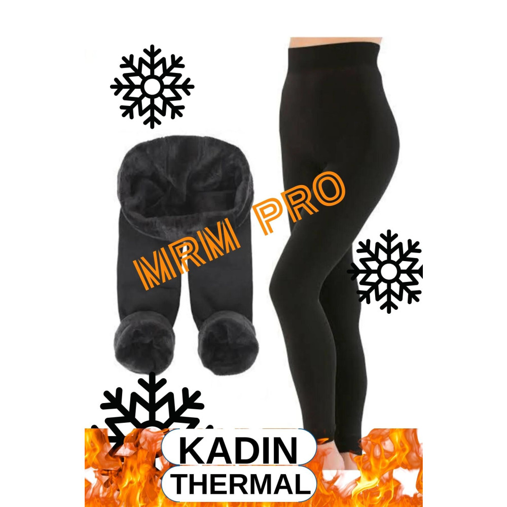 mrmpro Kadın Siyah Thermal Içi Peluş Polarlı Şardonlu Termal Içlik Tayt S Beden Termal İç Giyim Fiyatı