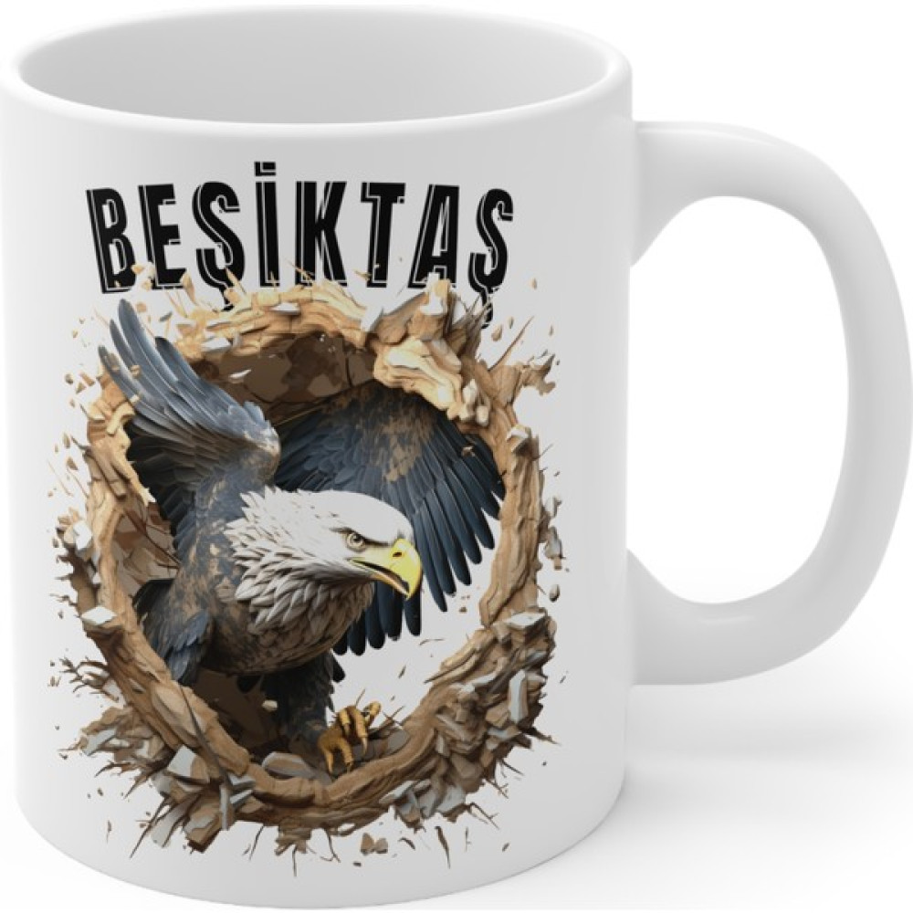 Mrn Home Mrn - 3D Kupa Bardak/beşiktaş Kartal Tasarımlı 3 Boyutlu Kupa Bardak Baskılı Mrn Tasarım - 1 Adet - Beyaz - 330 ml Fincan / Bardak / Kahve Takımı Fiyatı