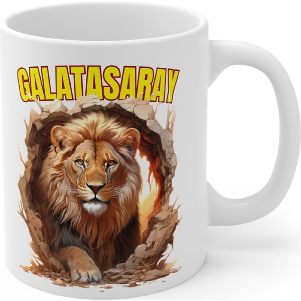 Mrn Home Mrn - 3D Kupa Bardak/galatasaray Aslan Tasarımlı 3 Boyutlu Kupa Bardak Baskılı Mrn Tasarım - 1 Adet - Beyaz - 330 ml Fincan / Bardak / Kahve Takımı Fiyatı