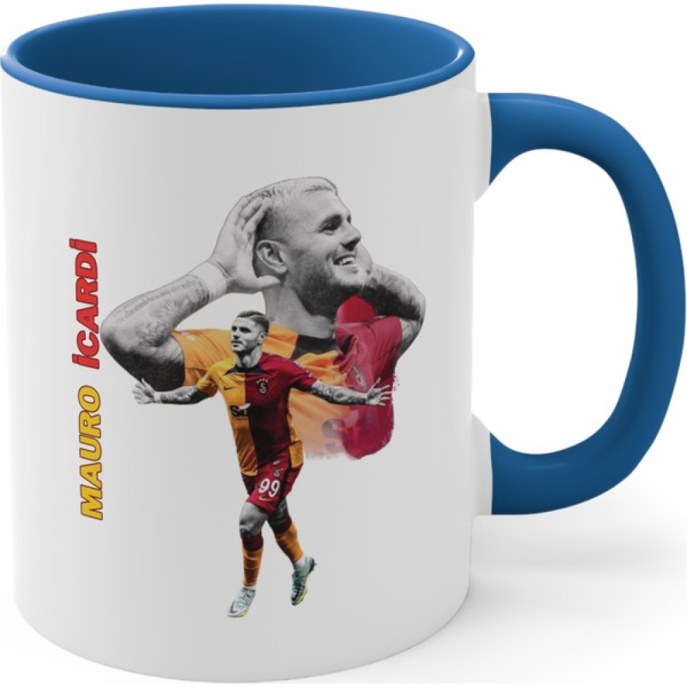 Mrn Home Mrn - Galatasaray Icardi Baskılı Kupa Bardak Mavi Saplı Renkli/mug Cup Yazılı Baskılı Kupa Bardak Baskılı Mrn Tasarım - 1 Adet - Beyaz Fincan / Bardak / Kahve Takımı Fiyatı