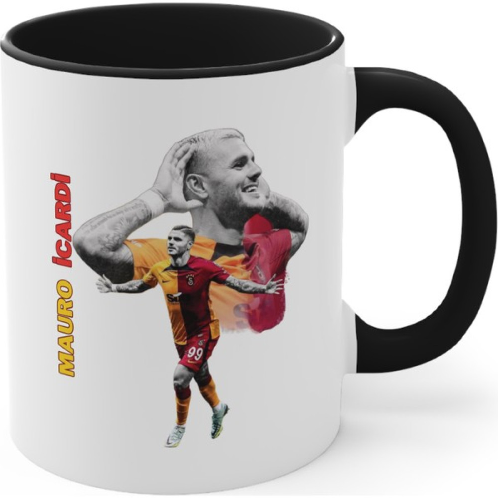 Mrn Home Mrn - Galatasaray Icardi Baskılı Kupa Bardak Siyah Saplı Renkli/mug Cup Yazılı Baskılı Kupa Bardak Baskılı Mrn Tasarım - 1 Adet - Beyaz Fincan / Bardak / Kahve Takımı Fiyatı