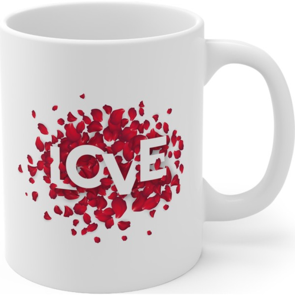 Mrn Home Mrn - Love Kırmızı Gül Baskılı Yazılı Kupa Bardak/mug Cup Yazılı Baskılı Kupa Bardak Baskılı Mrn Tasarım - 1 Adet - Beyaz - 330 ml Fincan / Bardak / Kahve Takımı Fiyatı