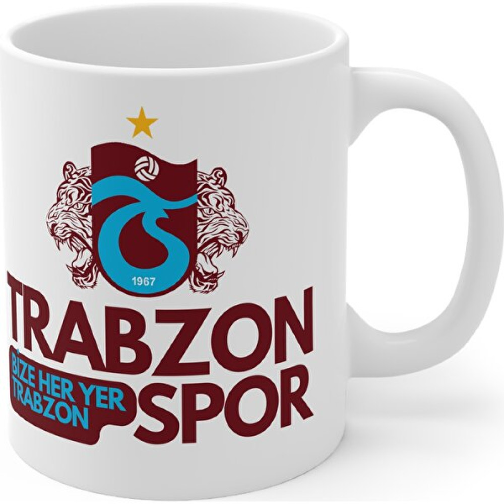 Mrn Home Mrn - Trabzonspor Baskılı Kupa Bardak Mrn Tasarım - 1 Adet - Beyaz - 330 ml Fincan / Bardak / Kahve Takımı Fiyatı