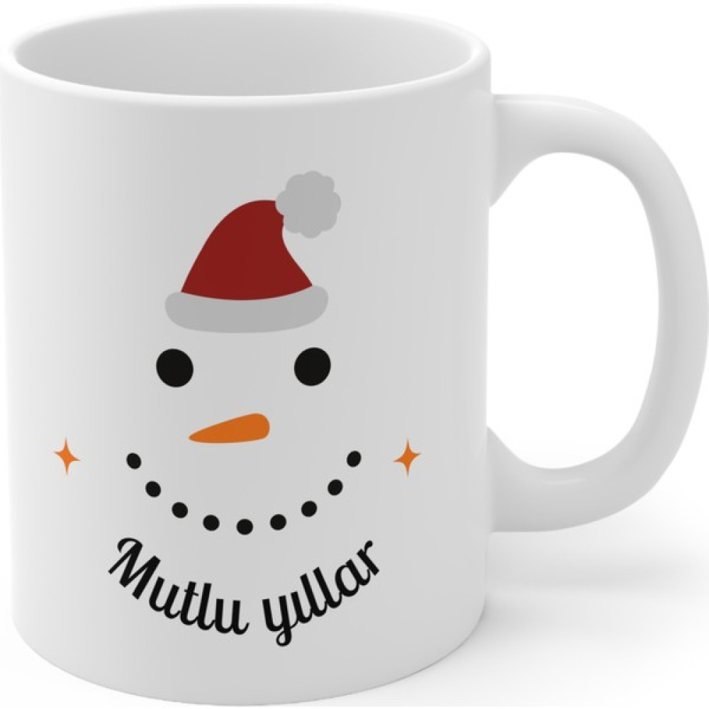 Mrn Tasarım Yılbaşı Özel Tasarım Renkli Saplı Yazılı Baskılı Kupa Bardak Resimli Baskılı Yazılı Kupa Bardak/mug - Beyaz Fincan / Bardak / Kahve Takımı Fiyatı