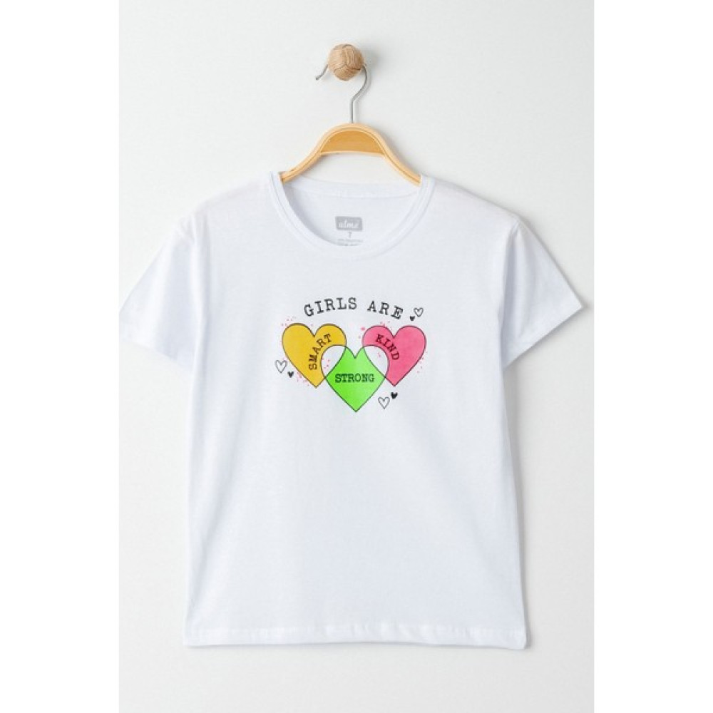 Mrs Motto 3-7 Yaş Baskılı Çocuk Tişört Beyaz - 624123.1576. Kız Çocuk T-shirt Fiyatı