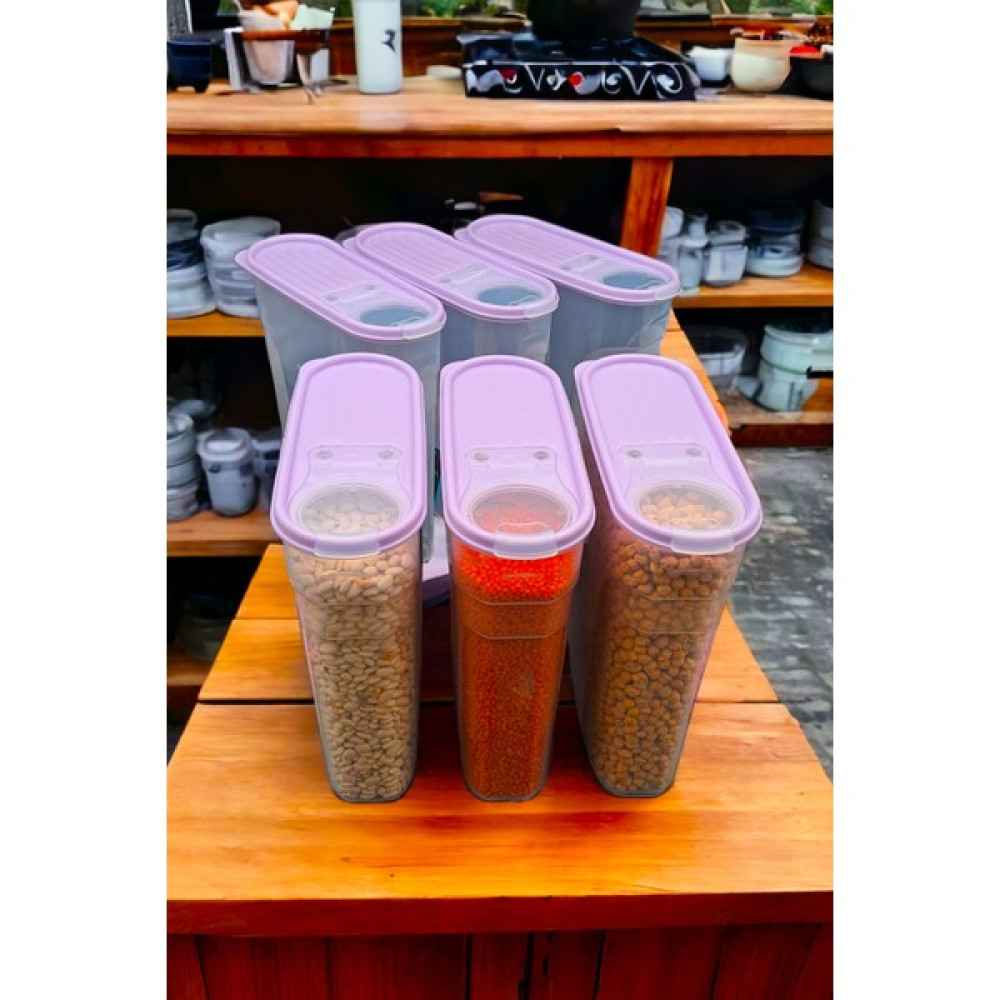 MRS Store Erzak Bakliyat Kiler Saklama Kabı 6 'lı Set Lüks Kutu (4 Lt) Çeyiz Seti 12 Parça Silikon Kapak LİLA Saklama Kapları Fiyatı