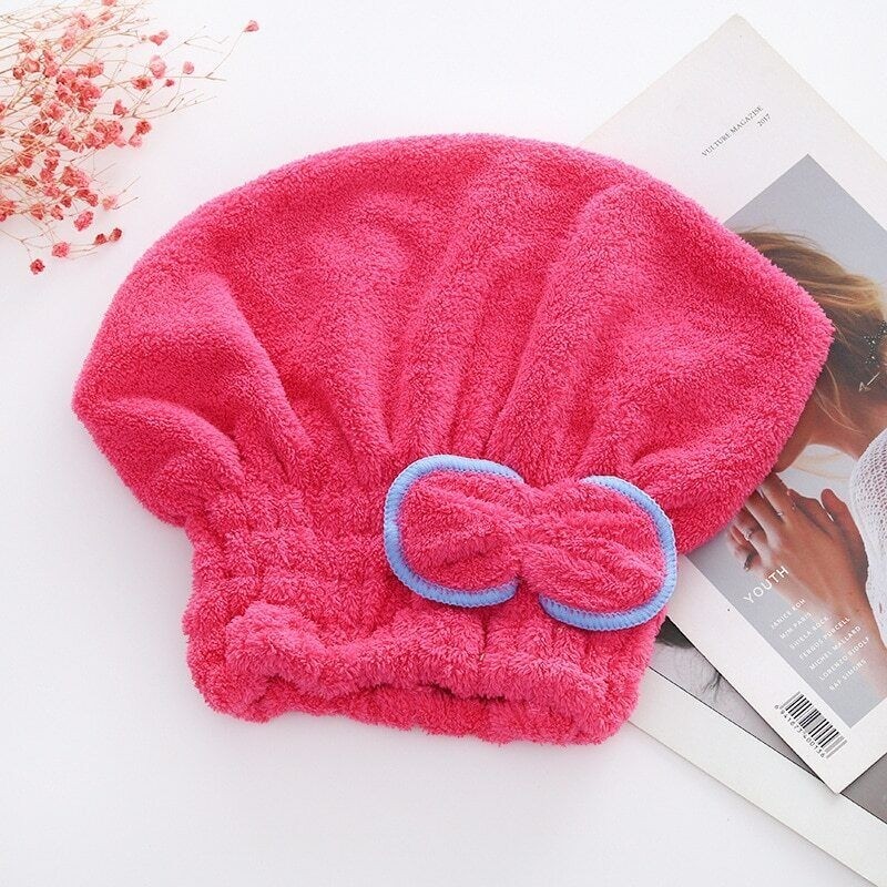 Mrt Bilişim Mikrofiber Saç Kurulama Bonesi Saç Havlusu Çok Amaçlı Emici Baş Havlusu Saç Bornozu 1 Adet - 25 x 25 cm - Koyu Pembe El / Yüz Havlusu Fiyatı