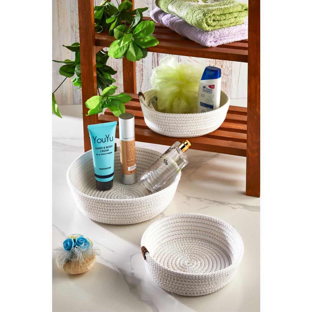 MS Glassware 3`Lü Hasır Düzenleyici Sepet MS Home Series Banyo Aksesuarları Fiyatı