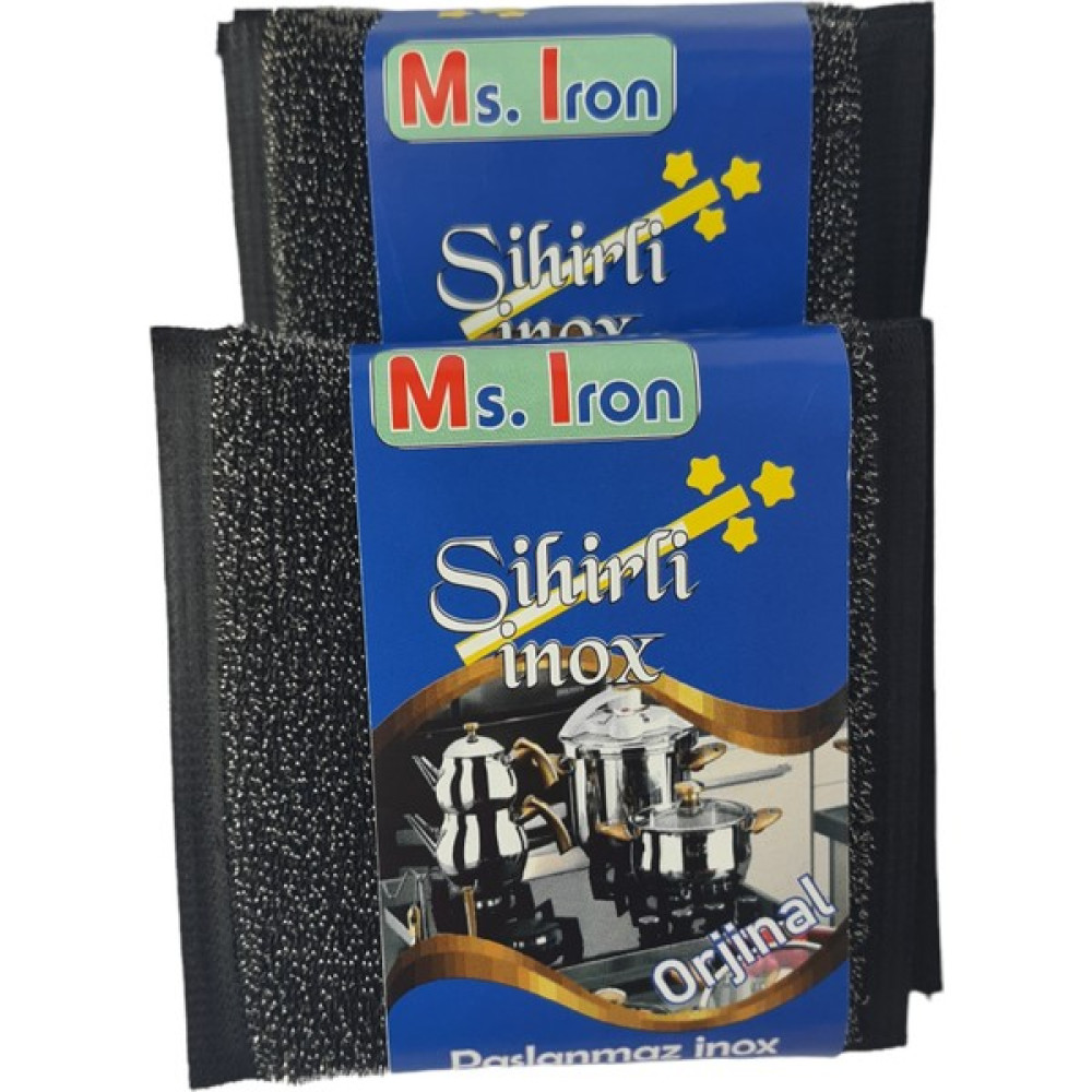 Ms. Iron Sihirli Inox Paslanmaz Telli Sünger 2li*2 (4 Adet) - Siyah Bulaşık Yıkama Fiyatı