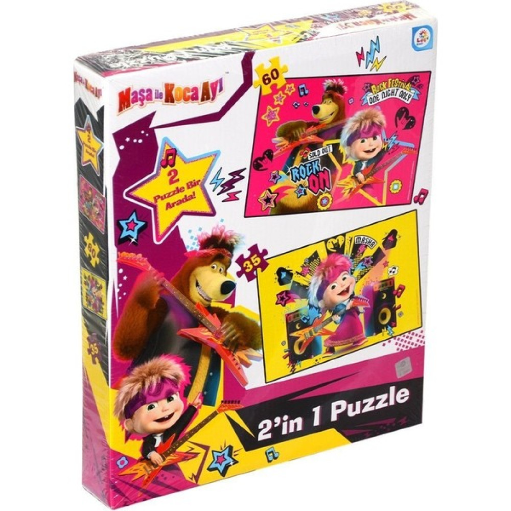 MS7579 Laço Kids Maşa ile Koca Ayı 2 Puzzle 1 Kutuda / 35+60 Parça Puzzle Byr [byrtek] Eğitici Oyuncak Fiyatı