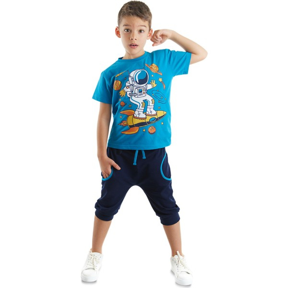 MSHB&G Astronot Erkek Çocuk T-Shirt Kapri Şort Takım Erkek Çocuk Giyim Takımı Fiyatı