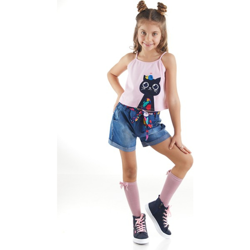 MSHB&G Çiçek Bahçesi Kız Çocuk T-Shirt Denim Şort Takım Kız Çocuk Giyim Takımı Fiyatı