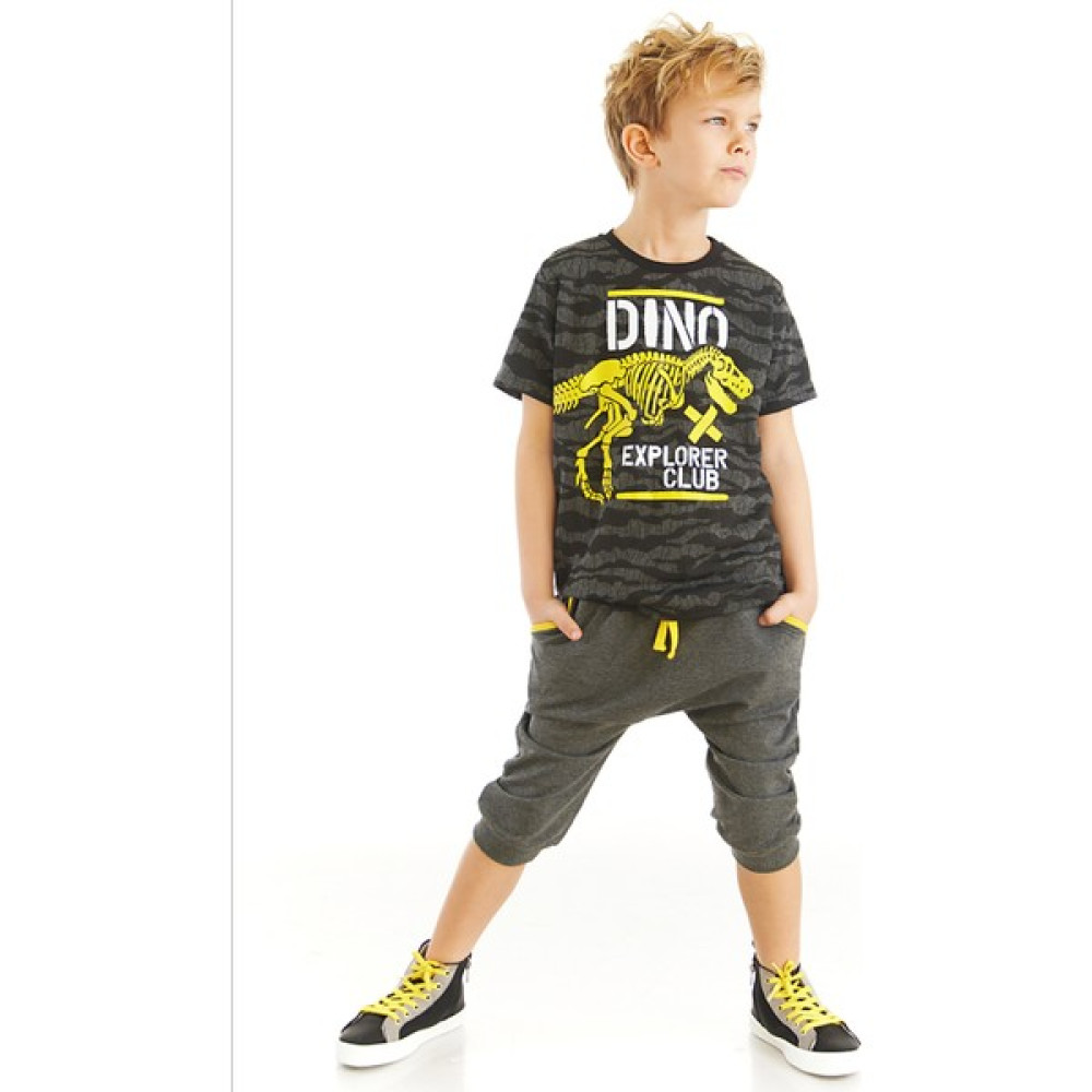 MSHB&G Dino Explorer Erkek Çocuk T-shirt Kapri Şort Takım Erkek Çocuk Giyim Takımı Fiyatı