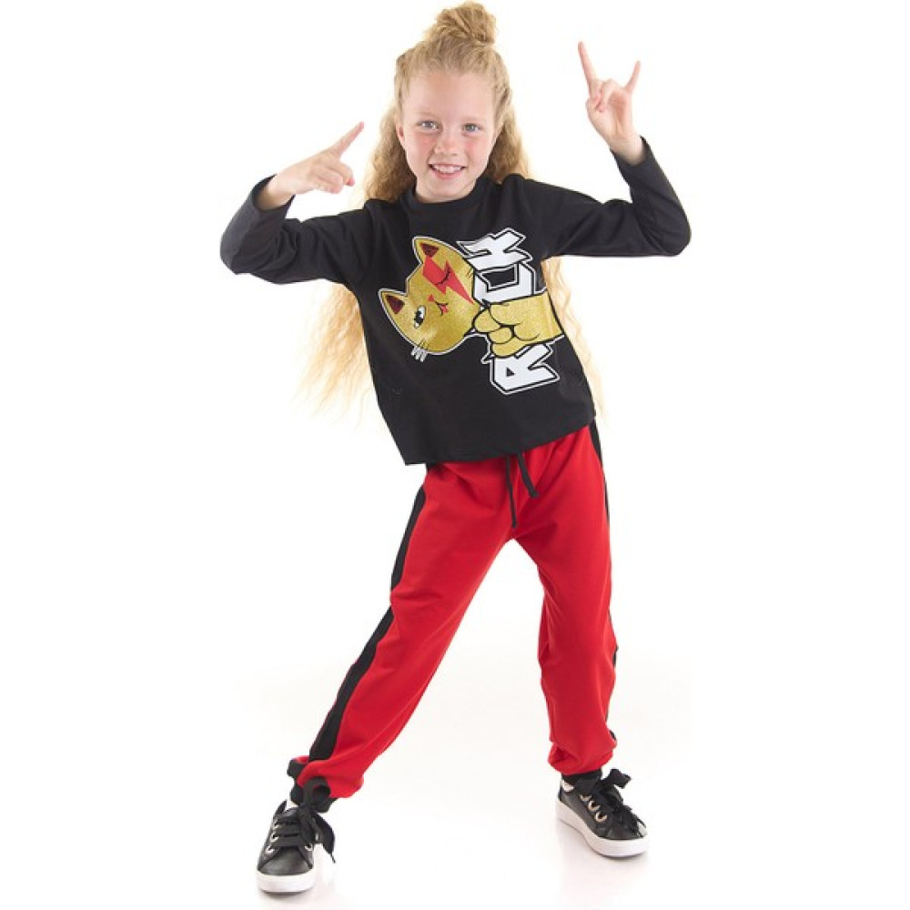 MSHB&G Rock Kedi Kız Çocuk T-Shirt Takım Kız Çocuk Giyim Takımı Fiyatı