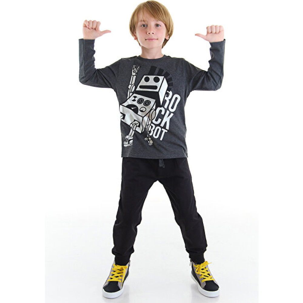 MSHB&G Rock Robot Erkek Çocuk T-Shirt Pantolon Takım Erkek Çocuk Giyim Takımı Fiyatı
