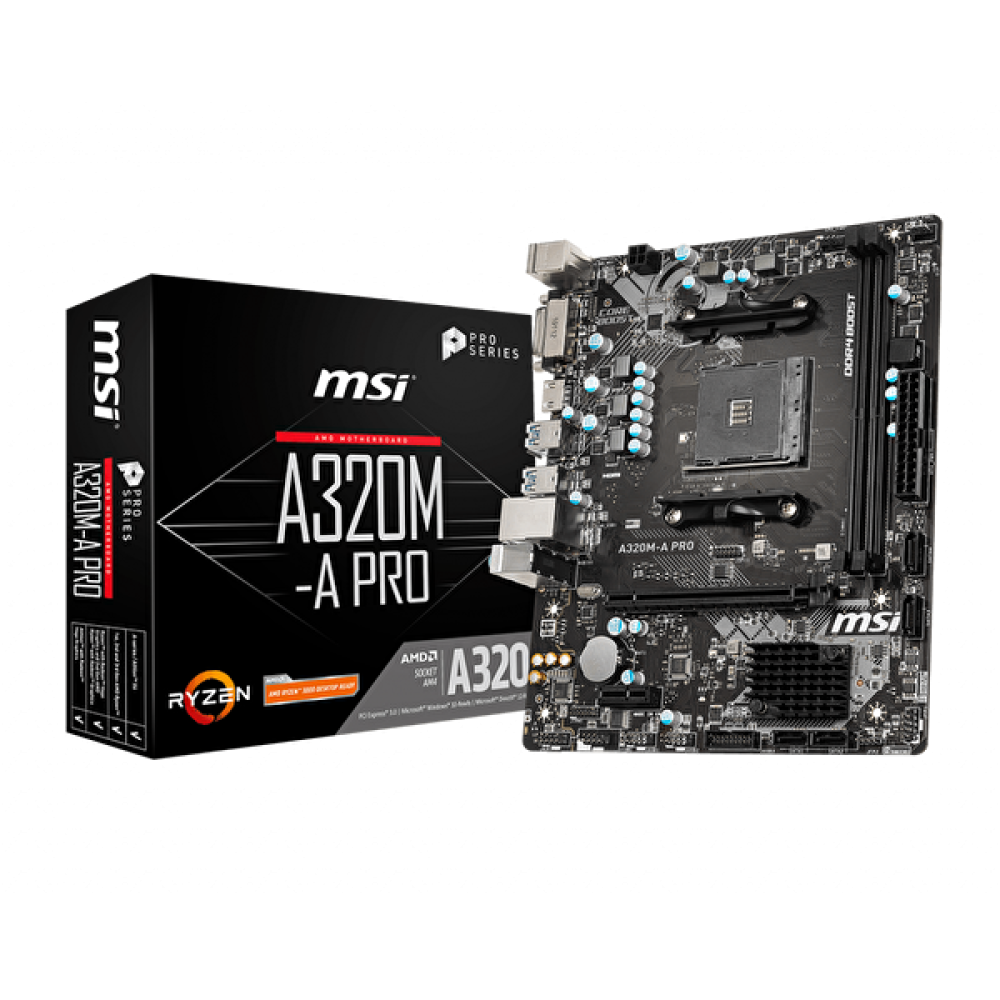 MSI A320M-A PRO 3200 MHz(OC) Ddr4 Soket AM4 DVI Hdmi mATX Anakart Anakart Fiyatı