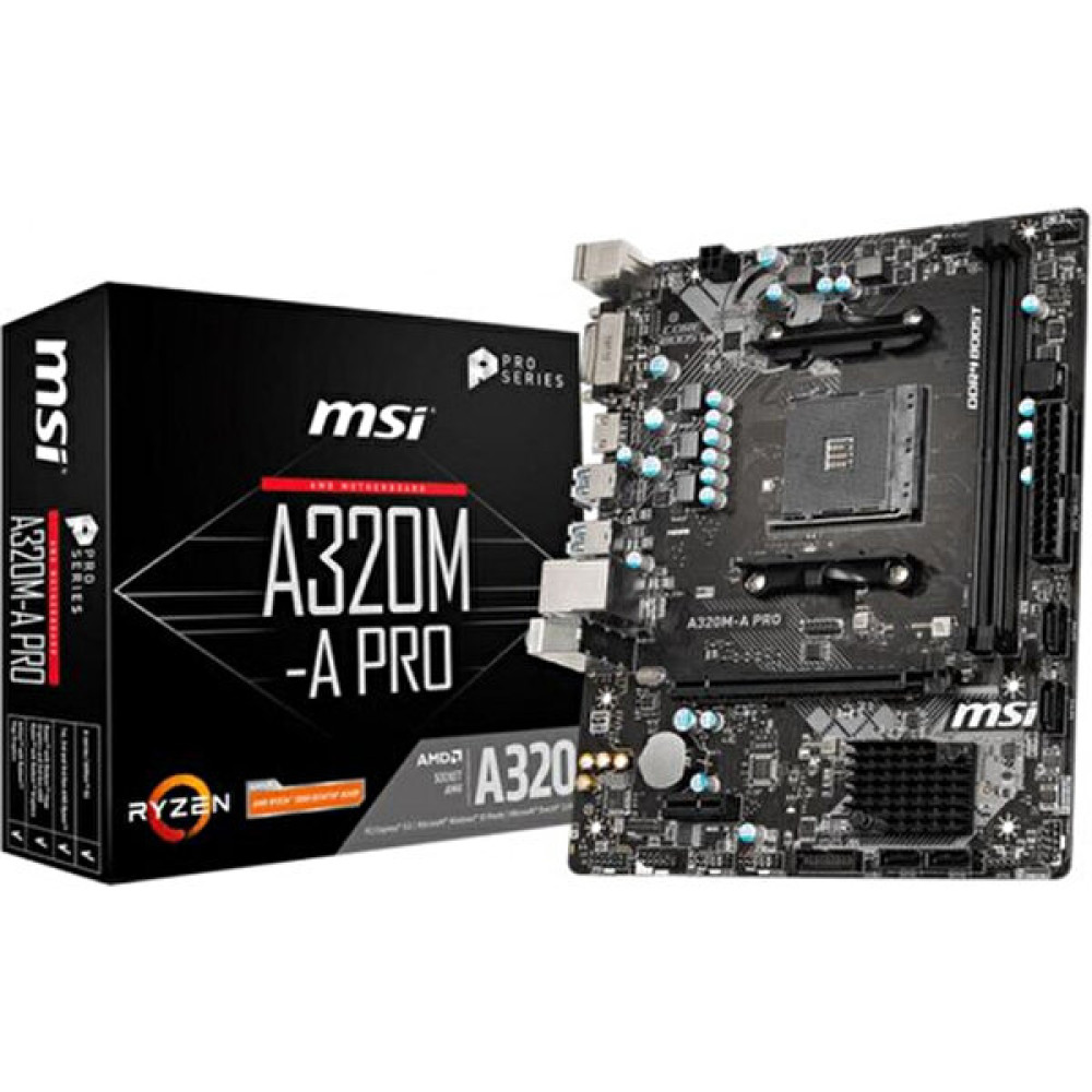 Msi AMD A320M-A Pro DDR4 3200(OC) DVI HDMI Glan Am4 Usb3.2 Matx Anakart Fiyatı