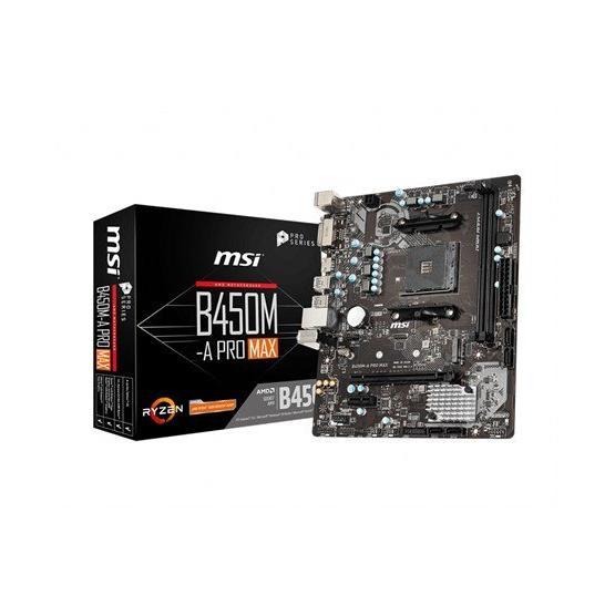 MSI B450-A PRO MAX AM4 DDR4 3466(OC) VGA DVI HDMI M.2 USB3.1 ATX Anakart