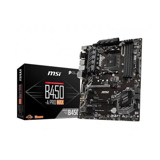 MSI B450-A PRO MAX AM4 DDR4 3466(OC) VGA DVI HDMI M.2 USB3.1 ATX Anakart