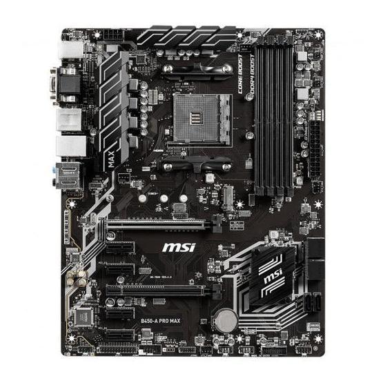 MSI B450-A PRO MAX AM4 DDR4 3466(OC) VGA DVI HDMI M.2 USB3.1 ATX Anakart