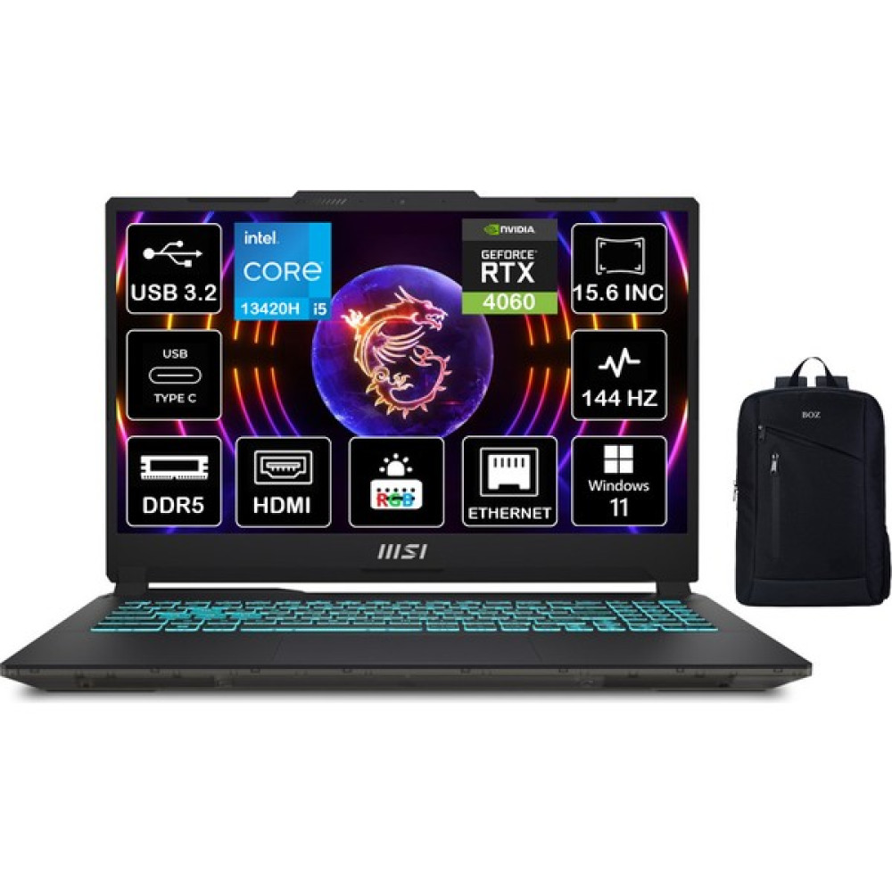 Msı Cyborg 15 A13VF-896XTR Intel Core I5 13420H 64GB 1tb SSD RTX4060 Windows 11 Pro 15.6" Fhd 144Hz Taşınabilir Bilgisayar + Boz Çanta Oto Boyaları Fiyatı