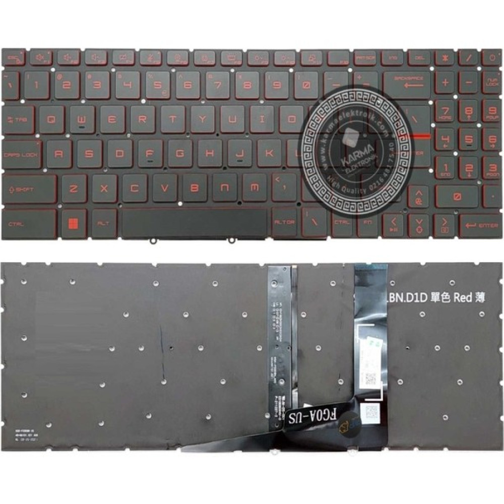 Msı Katana GF66 12UC-257TR Msi Notebook Klavyesi Siyah Tr, Ver.1 (Beyaz Işık) - Kırmızı Tuş Kablosuz Klavye Fiyatı