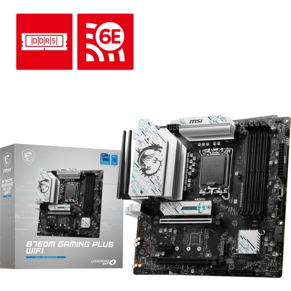 MSI MB B760M GAMING PLUS WIFI SOKET 1700 DDR5 6800(OC) PCI-E M.2 USB3.2 HDMI DP 1x 2.5G LAN WI-FI 6E ATX Anakart Fiyatı