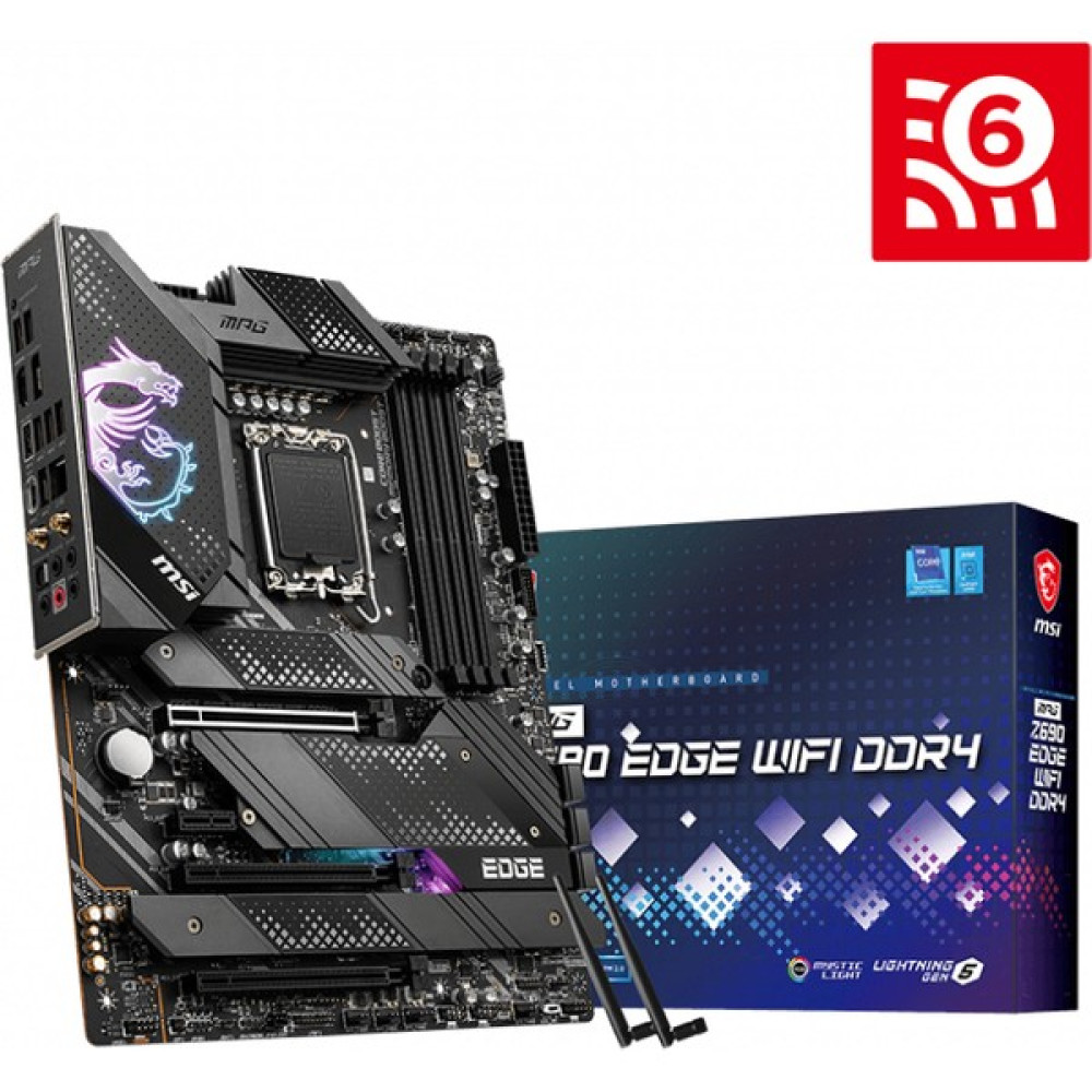 MSI MPG Z690 EDGE WIFI DDR4 1700 DDR4 3200 MHz (OC) DPx1 HDMIx1 M.2 x4 USB3.2 Wi-Fi 2.5G LAN ATX Anakart Anakart Fiyatı