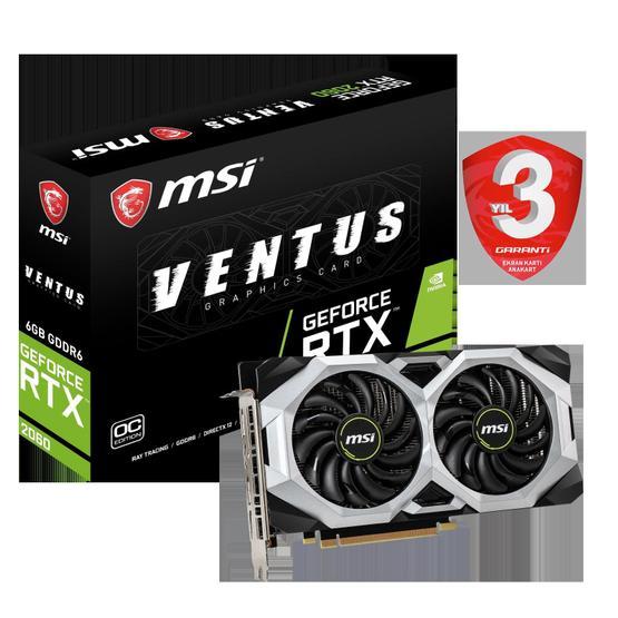 MSI Nvidia GeForce RTX 2060 Ventus 6 GB GDDR6 192 Bit Ekran Kartı