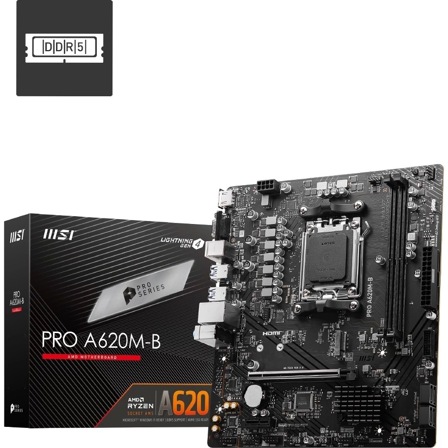 MSI Pro A620M-B DDR5 6800Mhz (OC) M.2 AM5 mATX Anakart Anakart Fiyatı