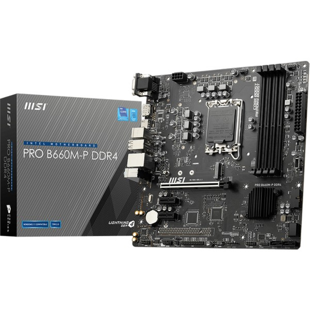 MSI PRO B660M-P DDR4 SOKET 1700 DDR4 4600 PCI-E Gen 4 ,M.2x1,USB3.2 1x10G ,4x SATA 6Gb/s 6 M-ATX Anakart Anakart Fiyatı