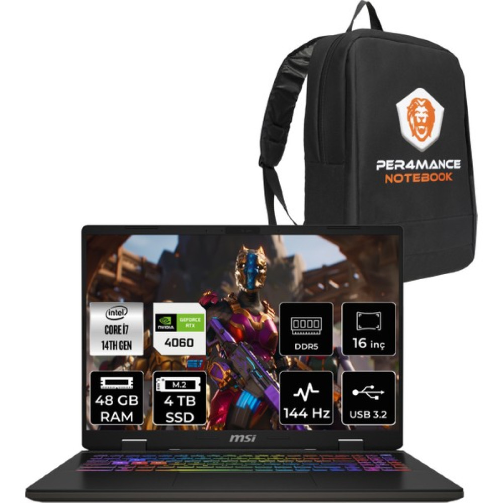 Msı Sword 16 Hx Intel Core I7 14700HX 48GB 4tb SSD RTX4060/8GB 16" Fhd+ 144Hz Fdos Taşınabilir Bilgisayar & Per4 Çanta B14VFKG061XTRP330 Oto Boyaları Fiyatı