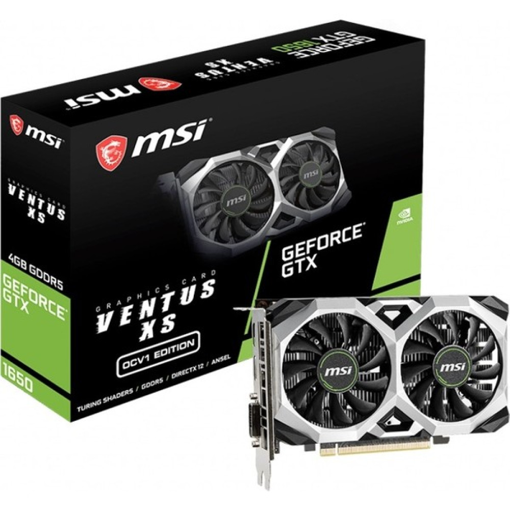 MSI VGA Geforce Gtx 1650 Ventus Xs 4g Ocv1 GTX1650 4gb Gddr5 128B DX12 Pcıe 3.0 X16 (1xdvı 1xhdmı 1xdp) Ekran Kartı Ekran Kartları Fiyatı