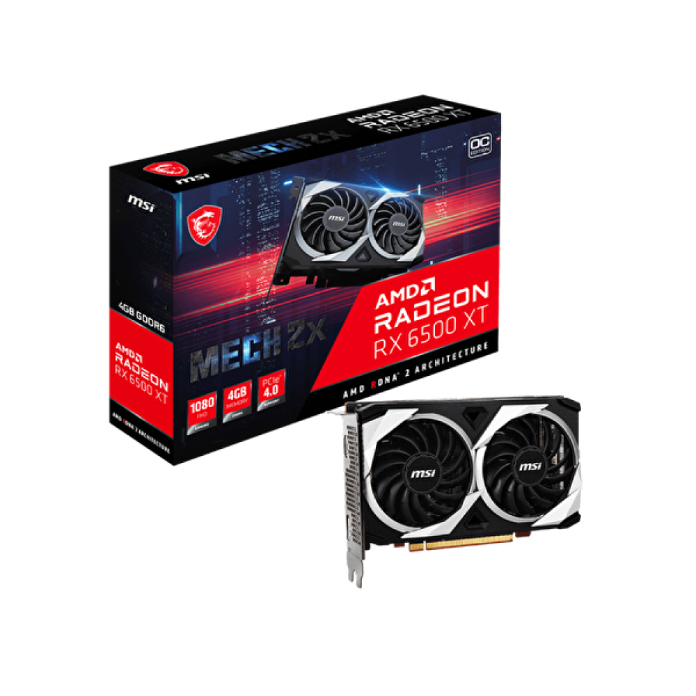 MSI Vga Radeon RX 6500 XT Mech 2X 4 GB OC 2Xdp Port Ekran Kartı Ekran Kartları Fiyatı