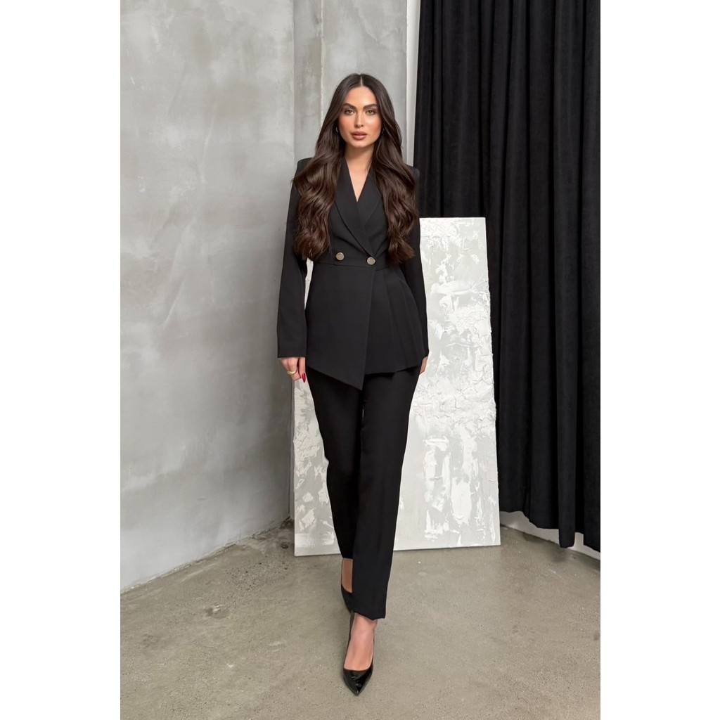 Msm Fashion Kadın Ikili Blazer Ceket Pantolon Takım Pile ve Düğme Detaylı Boru Paça Giyim & İç Giyim Fiyatı